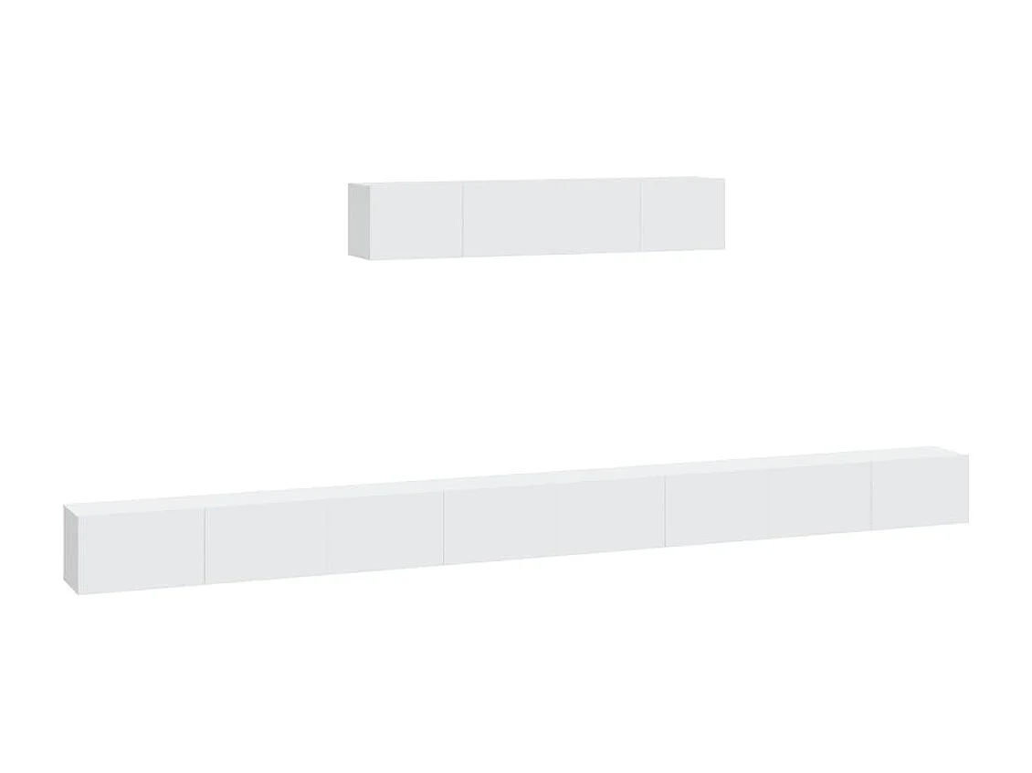 Ensemble de meubles TV 6 pcs Blanc Bois d'ingénierie