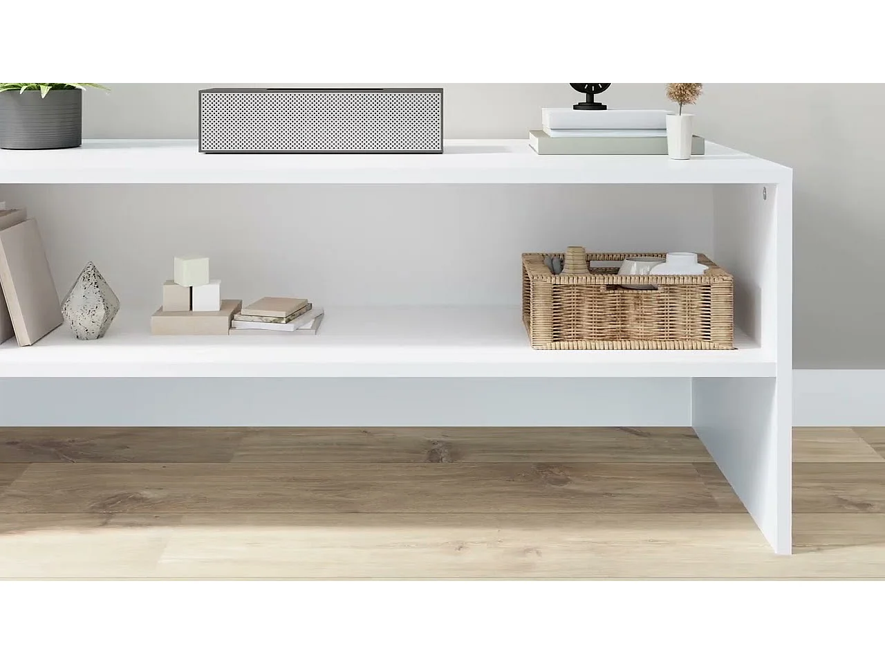 Meuble TV Blanc 100x40x40 cm Bois d’ingénierie