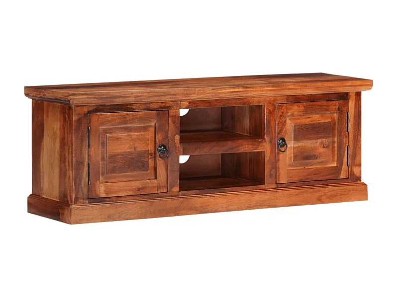 Meuble TV avec portes 112x30x40 cm bois d'acacia massif