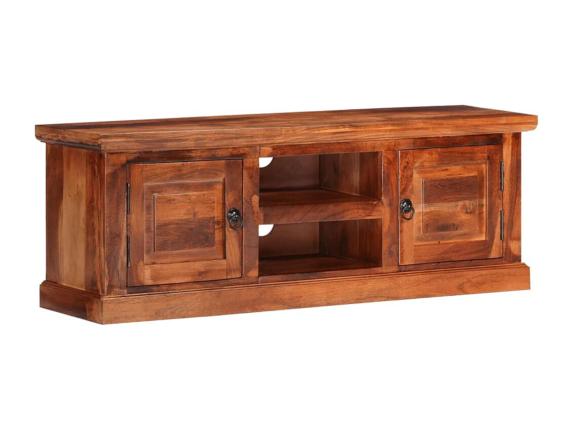 Meuble TV avec portes 112x30x40 cm bois d'acacia massif
