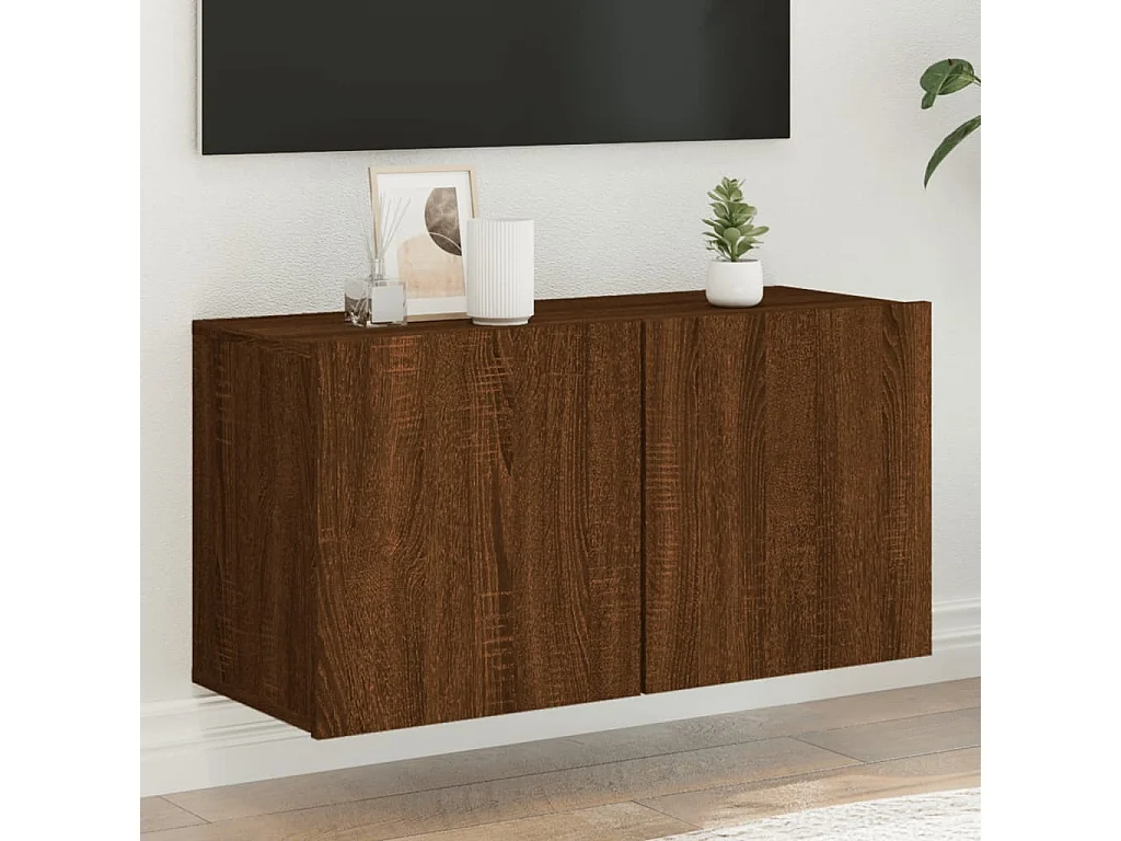 Móvel de parede para TV 80x30x41 cm carvalho castanho