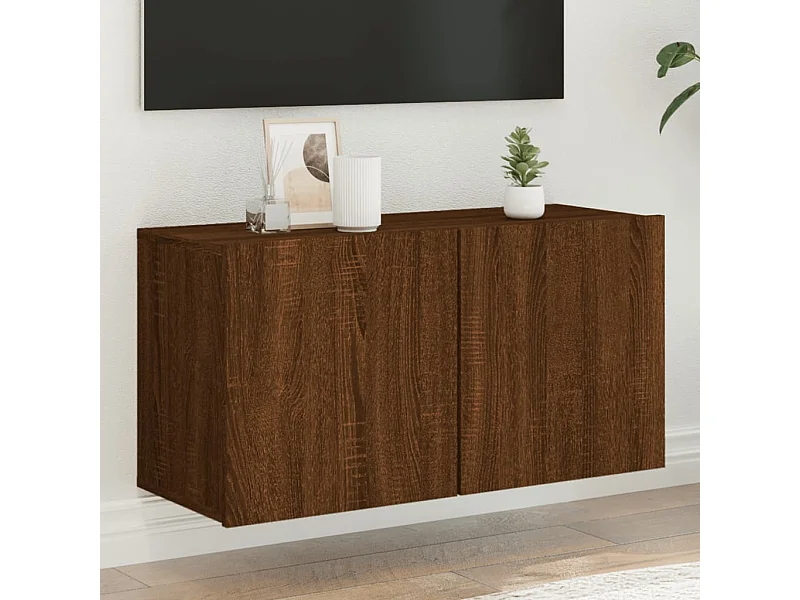 Móvel de parede para TV 80x30x41 cm carvalho castanho