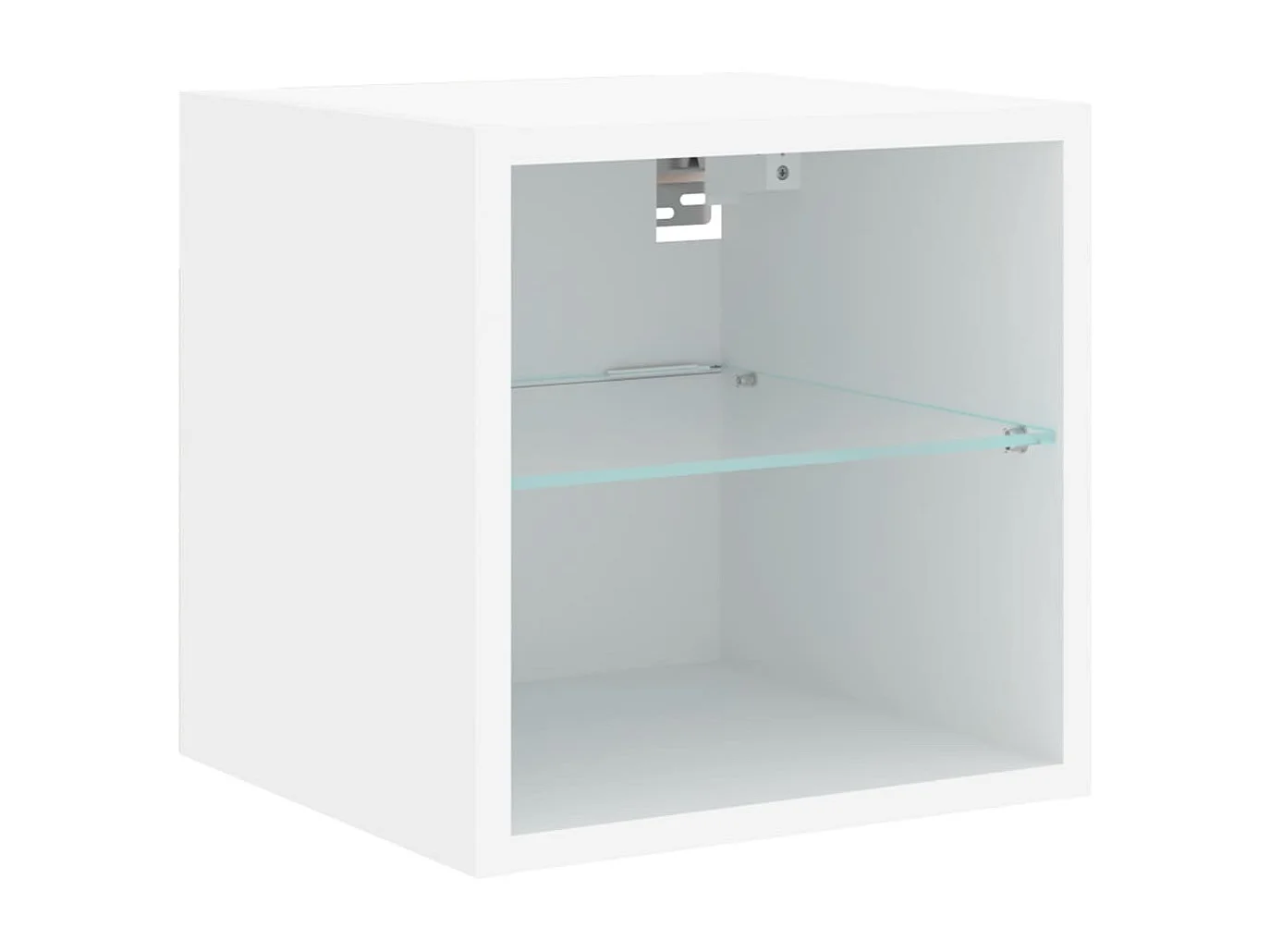 Unités murales TV avec LED 6 pcs blanc bois d'ingénierie