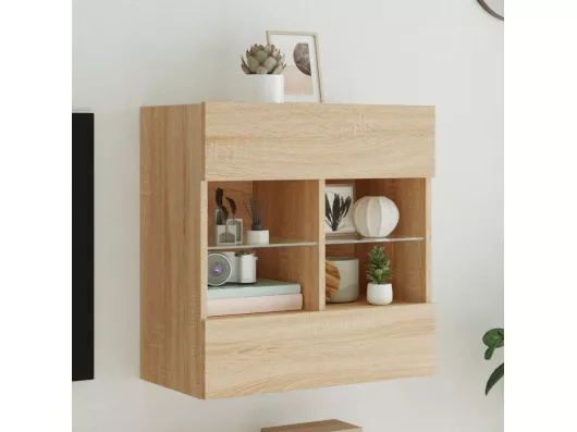 Kauf Unique TV-Wandschrank mit LED-Leuchten Sonoma-Eiche 58,5x30x60,5 cm