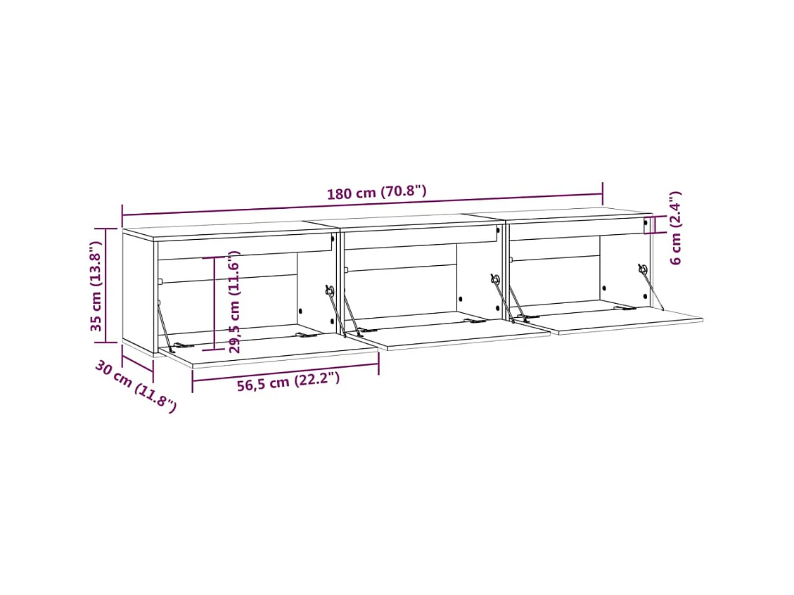 Meubles TV 3 pcs bois massif de pin