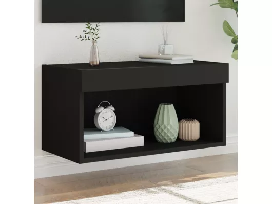 Kauf Unique TV-Schrank mit LED-Leuchten Schwarz 60x30x30 cm