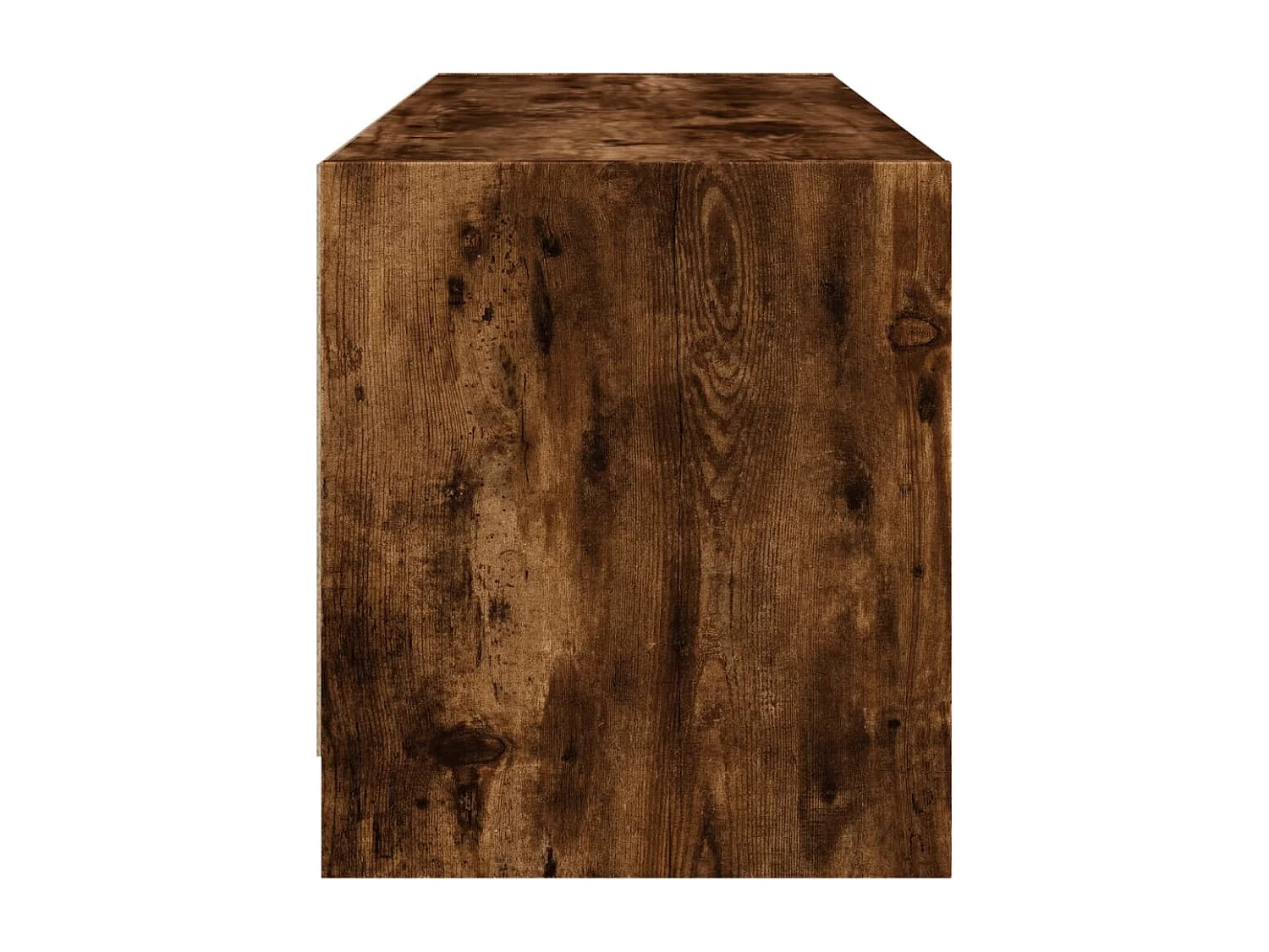 Meuble TV avec portes en verre chêne fumé 102x37x42 cm