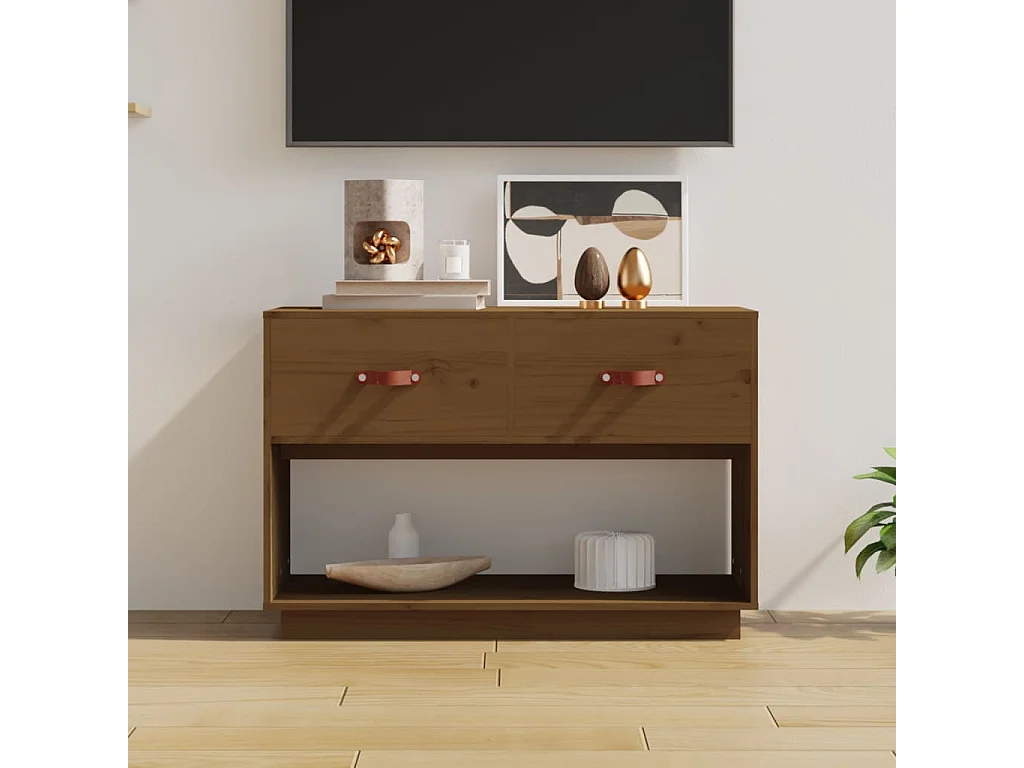Tv-meubel 90x40x60 cm massief grenenhout honingbruin