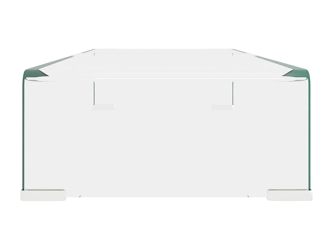 Tv-meubel/monitorverhoger transparant 70x30x13 cm glas
