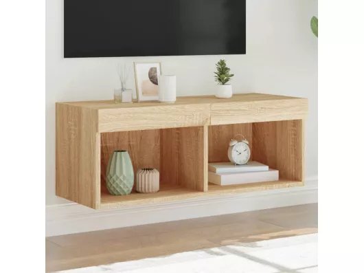 Kauf Unique TV-Schrank mit LED-Leuchten Sonoma-Eiche 80x30x30 cm