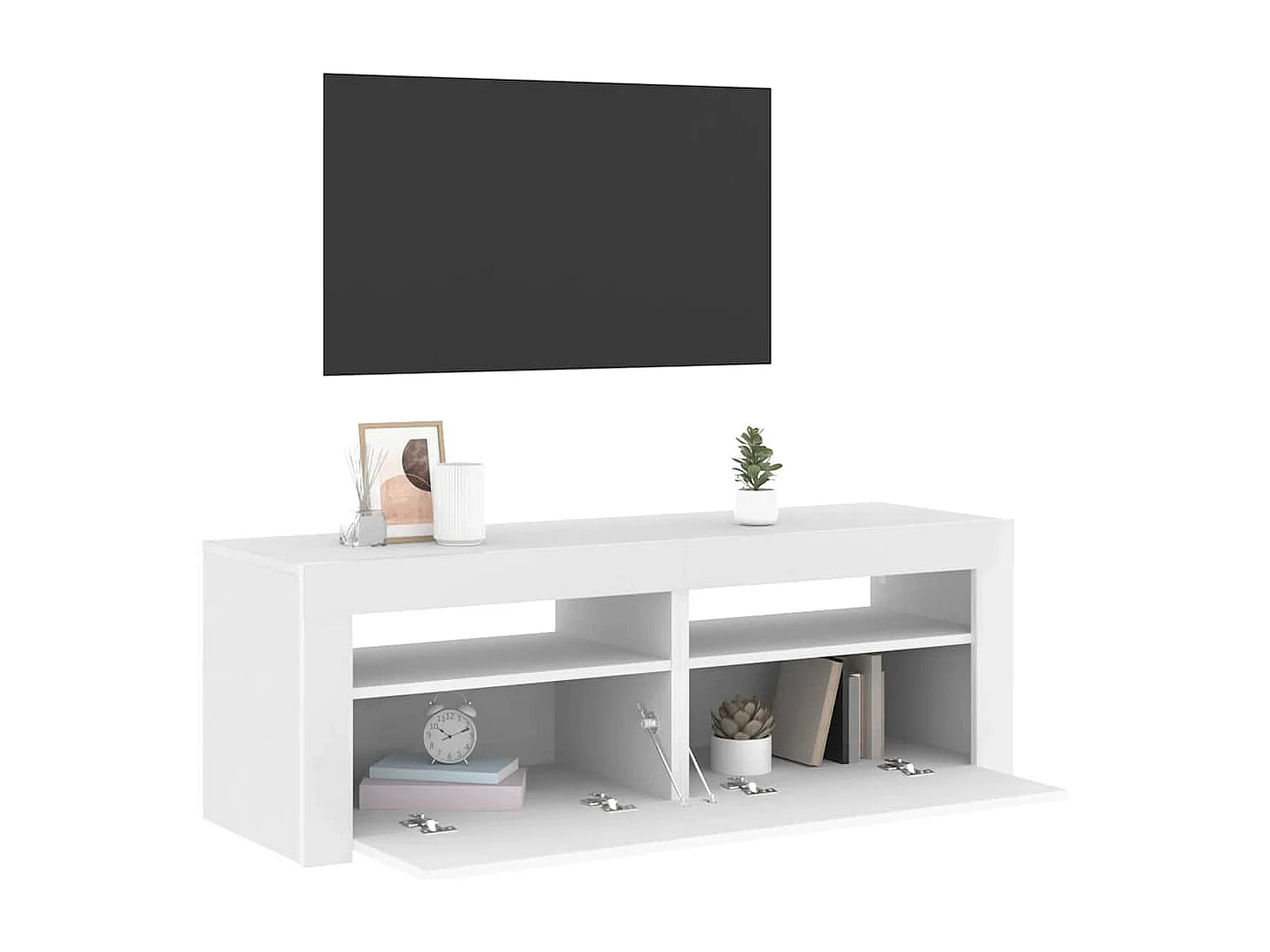 Tv-meubel met LED-verlichting 120x35x40 cm wit