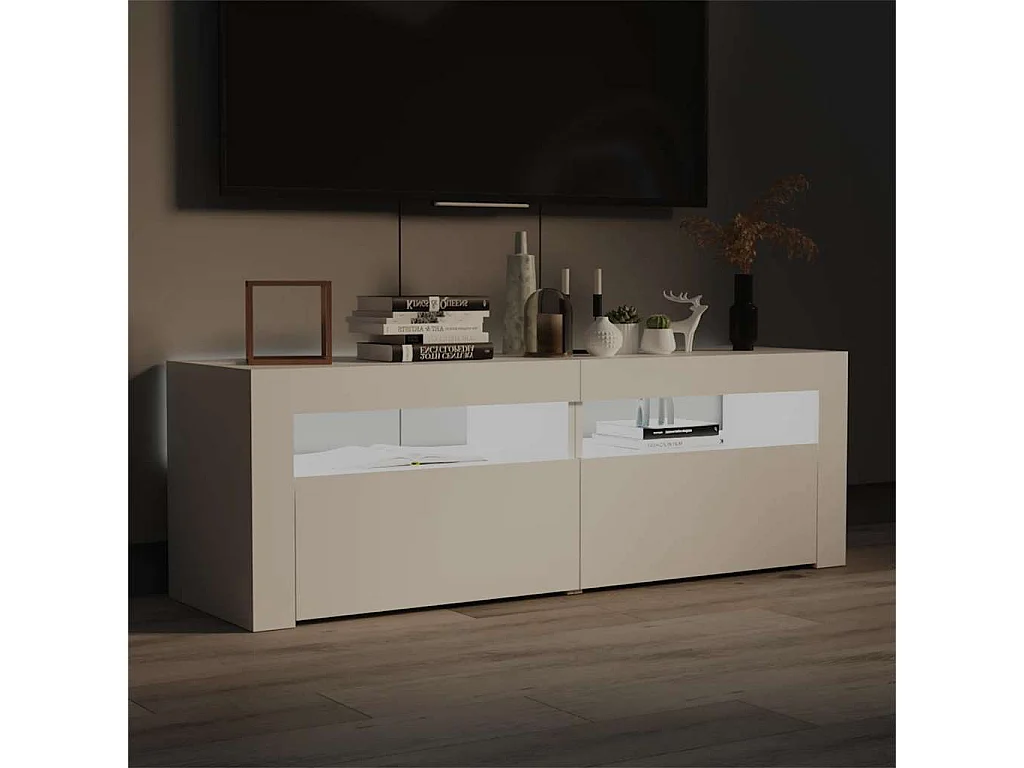 TV-Schrank mit LED-Leuchten Weiß 120x35x40 cm