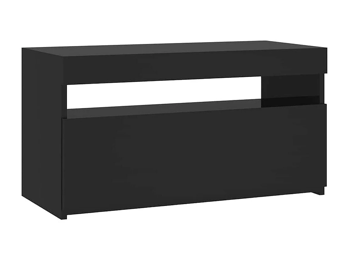 Tv-meubel met LED-verlichting 75x35x40 cm zwart