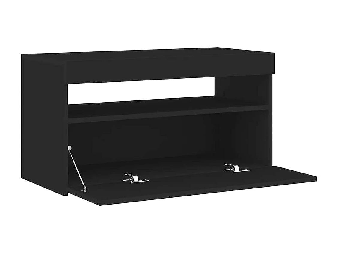 Tv-meubel met LED-verlichting 75x35x40 cm zwart