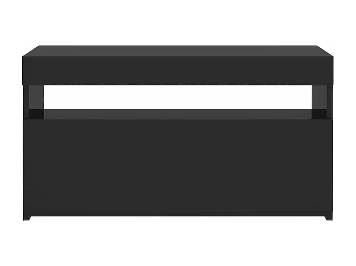 TV-Schrank mit LED-Leuchten Schwarz 75x35x40 cm