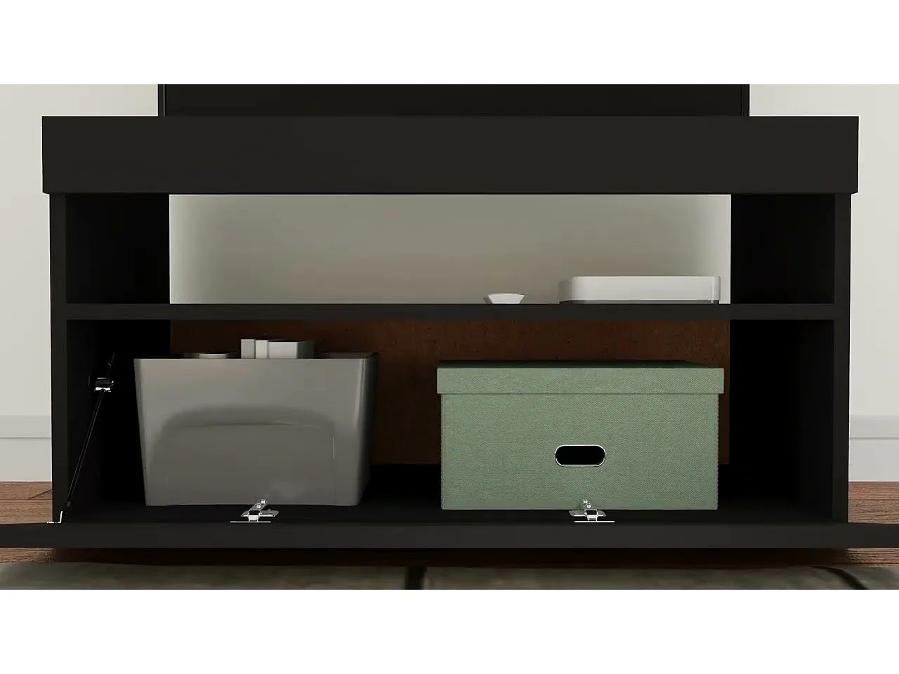 Meuble TV avec lumières LED Noir 75x35x40 cm