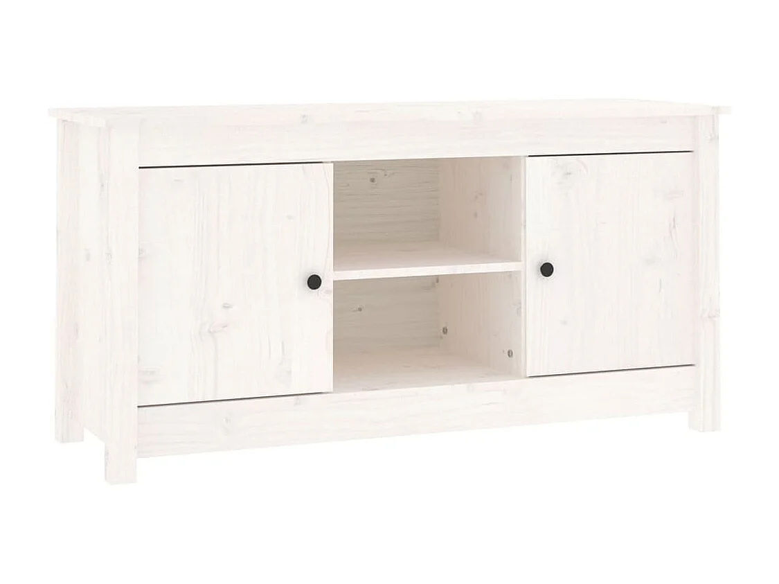 TV-Schrank Weiß 103x36,5x52 cm Massivholz Kiefer