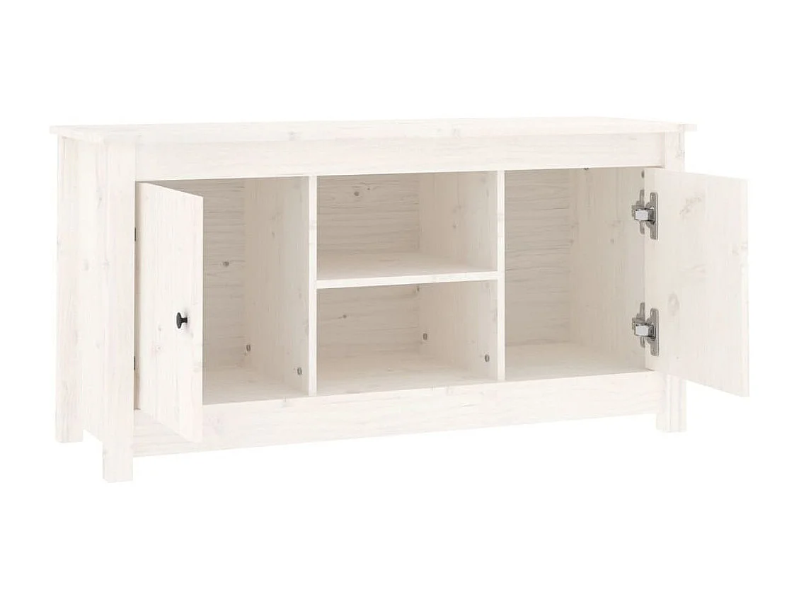 TV-Schrank Weiß 103x36,5x52 cm Massivholz Kiefer