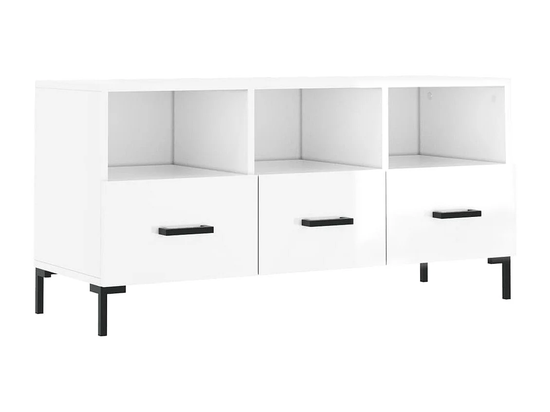 TV-Schrank Hochglanz-Weiß 102x36x50 cm Holzwerkstoff