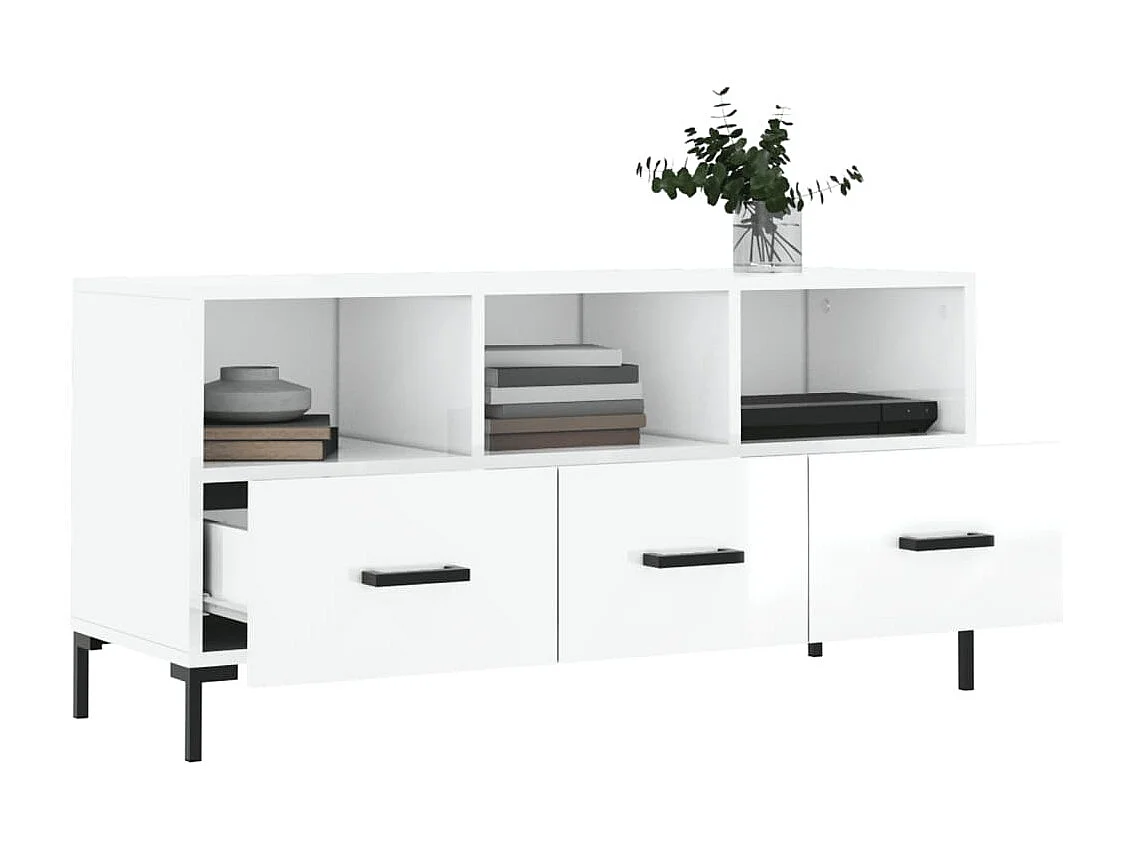 TV-Schrank Hochglanz-Weiß 102x36x50 cm Holzwerkstoff