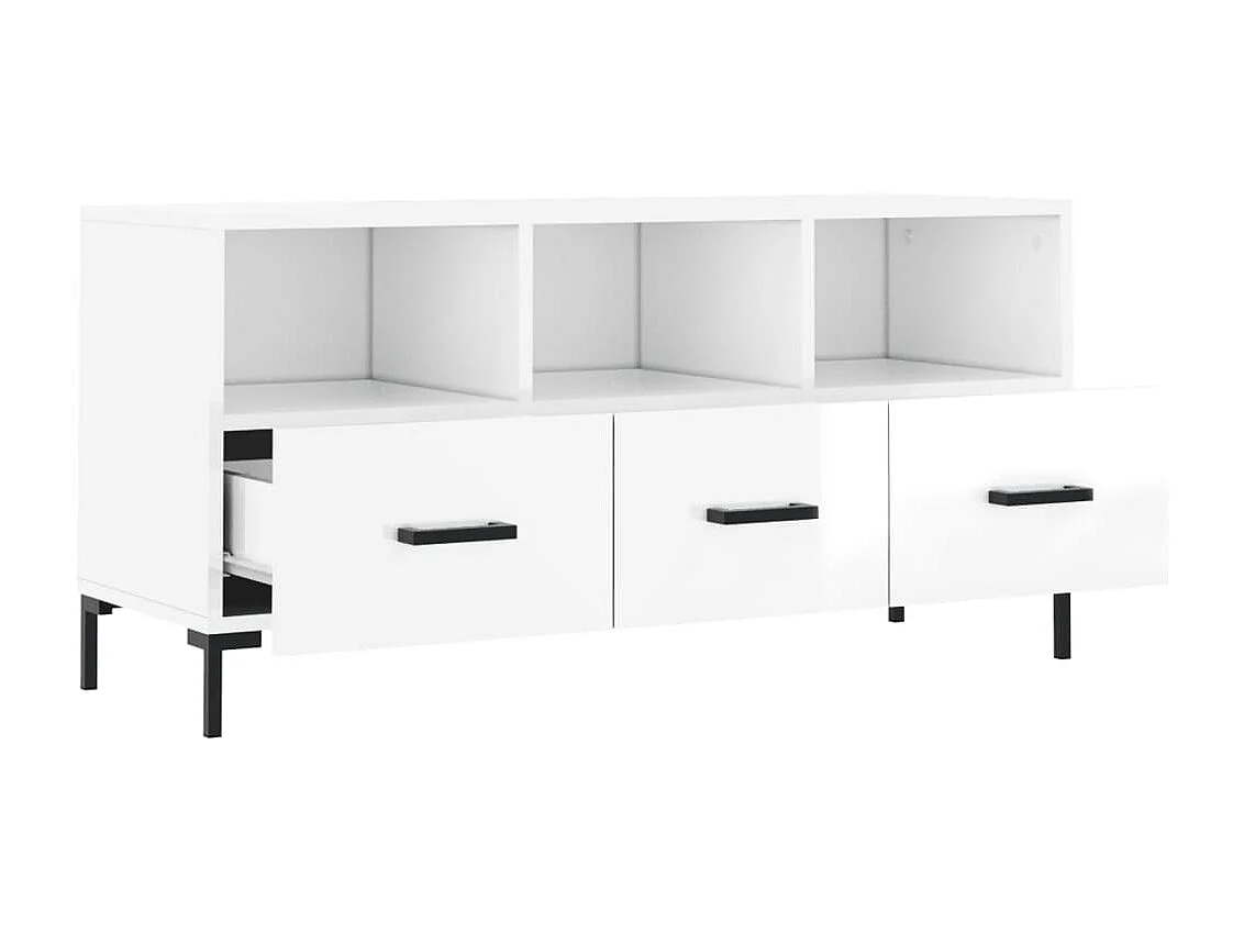 TV-Schrank Hochglanz-Weiß 102x36x50 cm Holzwerkstoff