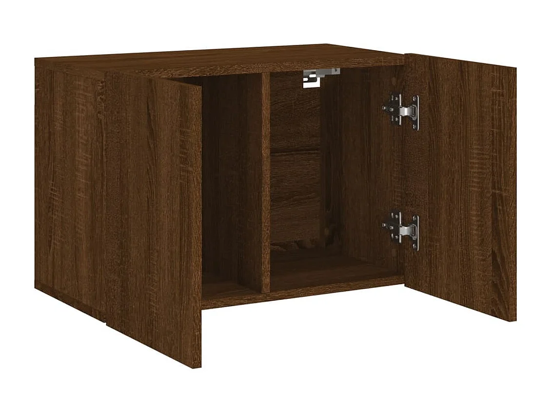 Meuble TV mural chêne marron 60x30x41 cm