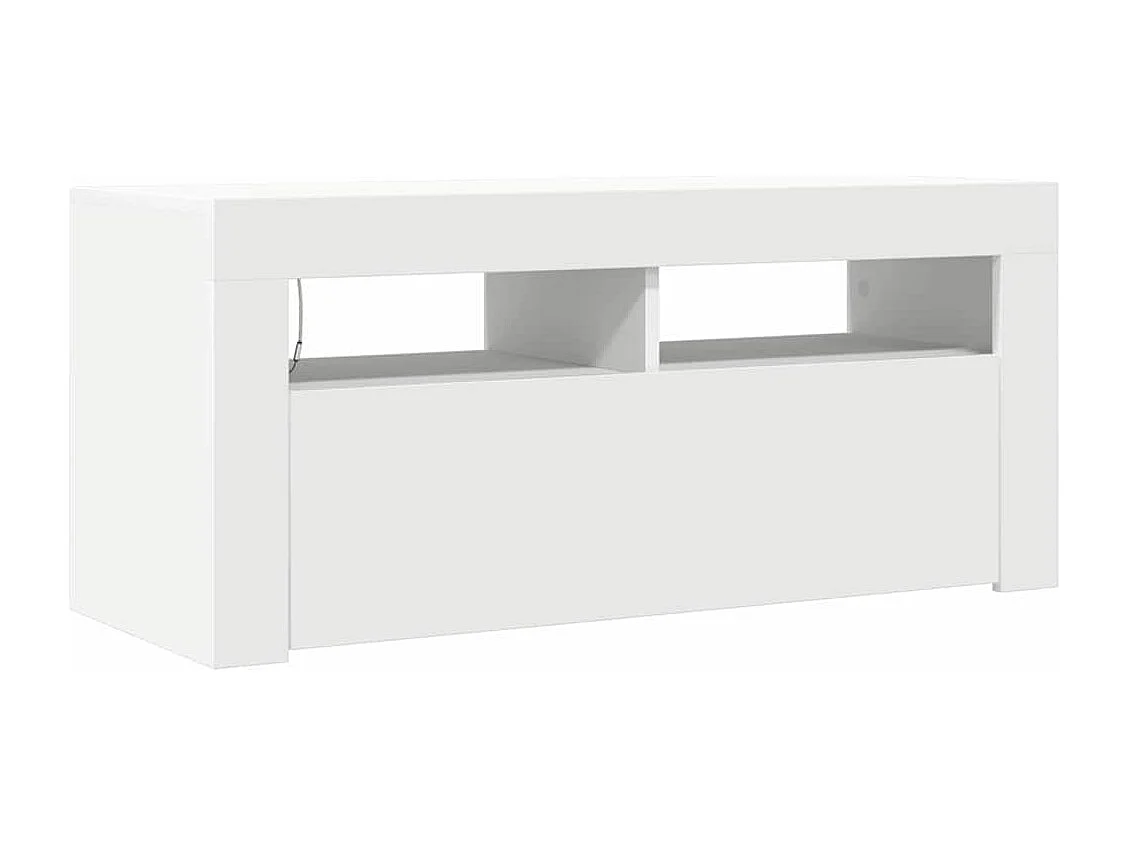 Tv-meubel met LED-verlichting 90x35x40 cm wit