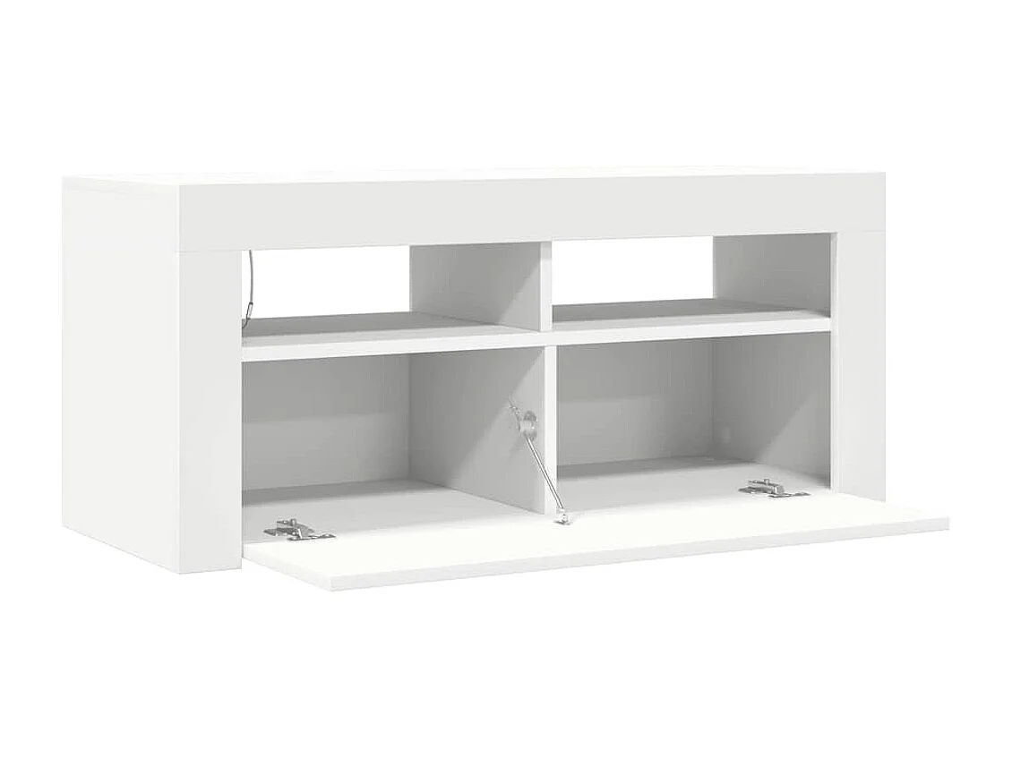 Tv-meubel met LED-verlichting 90x35x40 cm wit