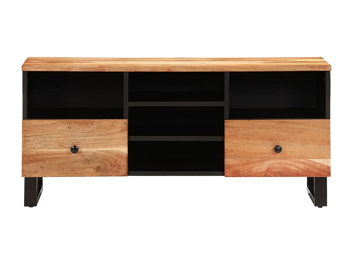 Meuble TV 100x33x46 cm bois d'acacia solide et d'ingénierie