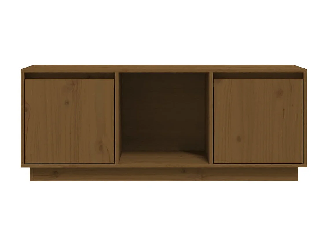 Móvel de TV 110,5x35x44 cm madeira de pinho maciça castanho mel