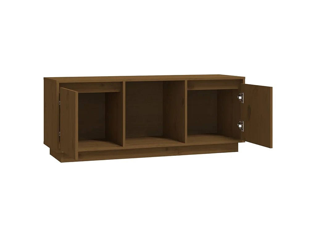 Meuble TV Marron miel 110,5x35x44 cm Bois de pin massif