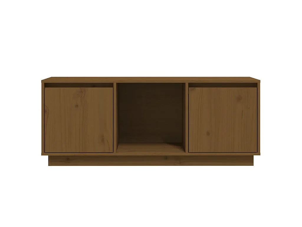 Meuble TV Marron miel 110,5x35x44 cm Bois de pin massif