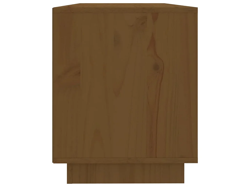 Meuble TV Marron miel 110,5x35x44 cm Bois de pin massif