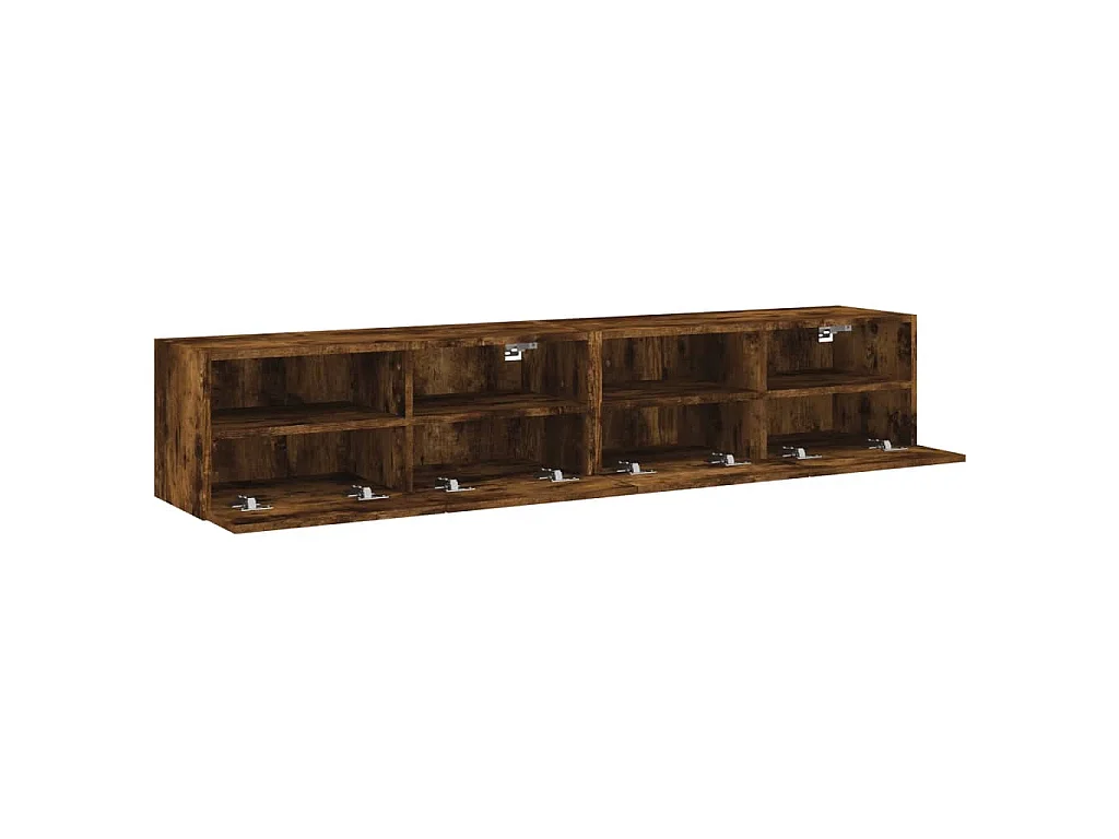Meubles TV muraux 2 pcs chêne fumé 80x30x30cm bois d'ingénierie