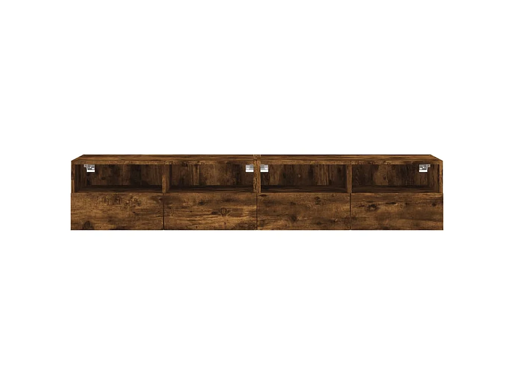 Meubles TV muraux 2 pcs chêne fumé 80x30x30cm bois d'ingénierie