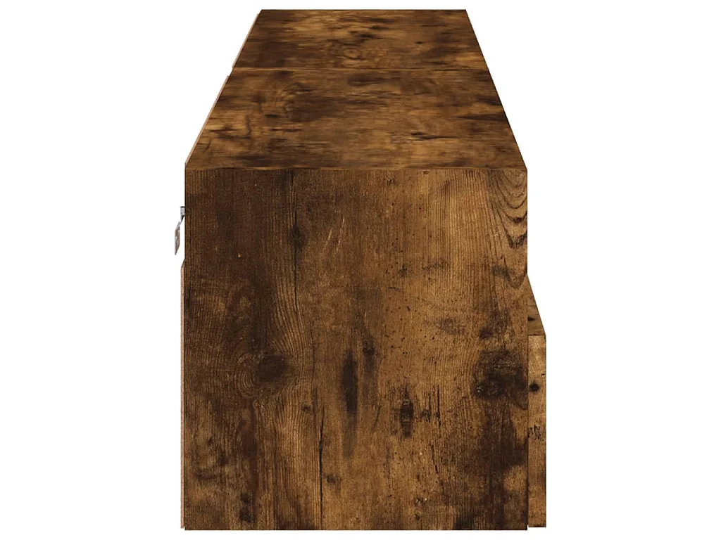 Meubles TV muraux 2 pcs chêne fumé 80x30x30cm bois d'ingénierie
