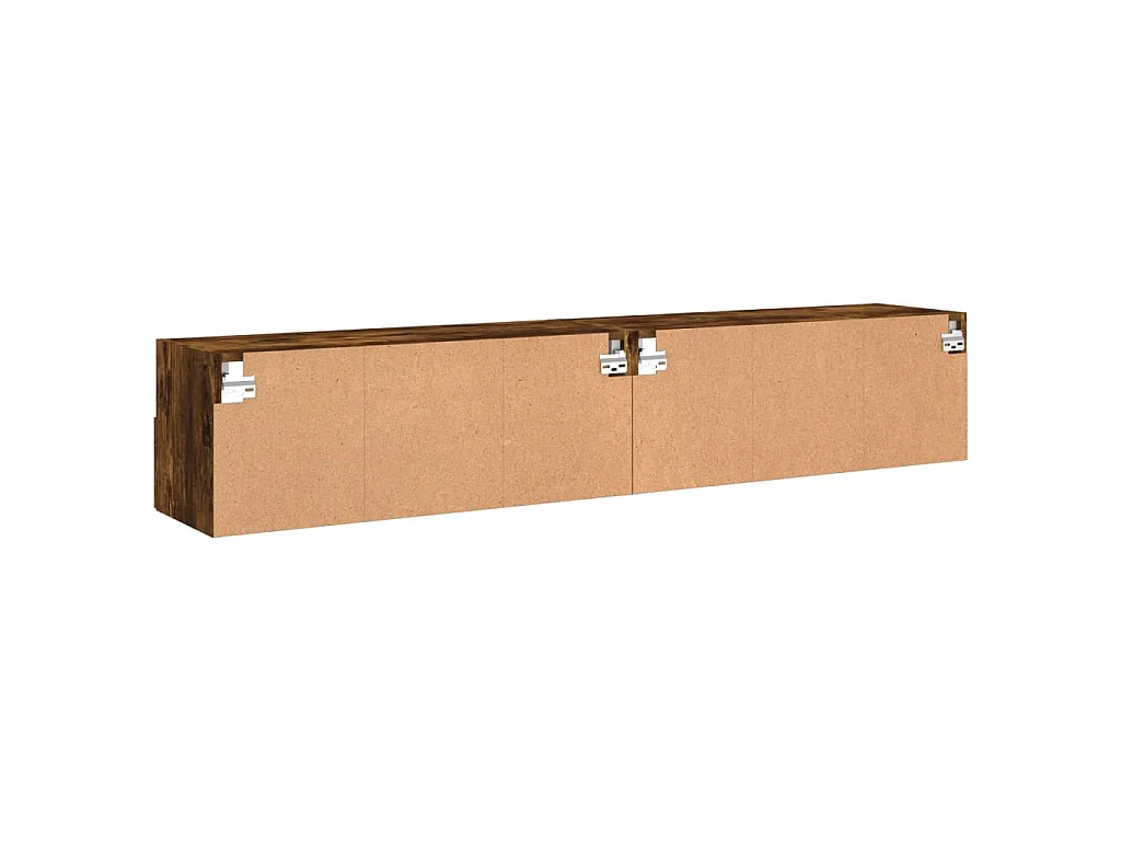 Meubles TV muraux 2 pcs chêne fumé 80x30x30cm bois d'ingénierie