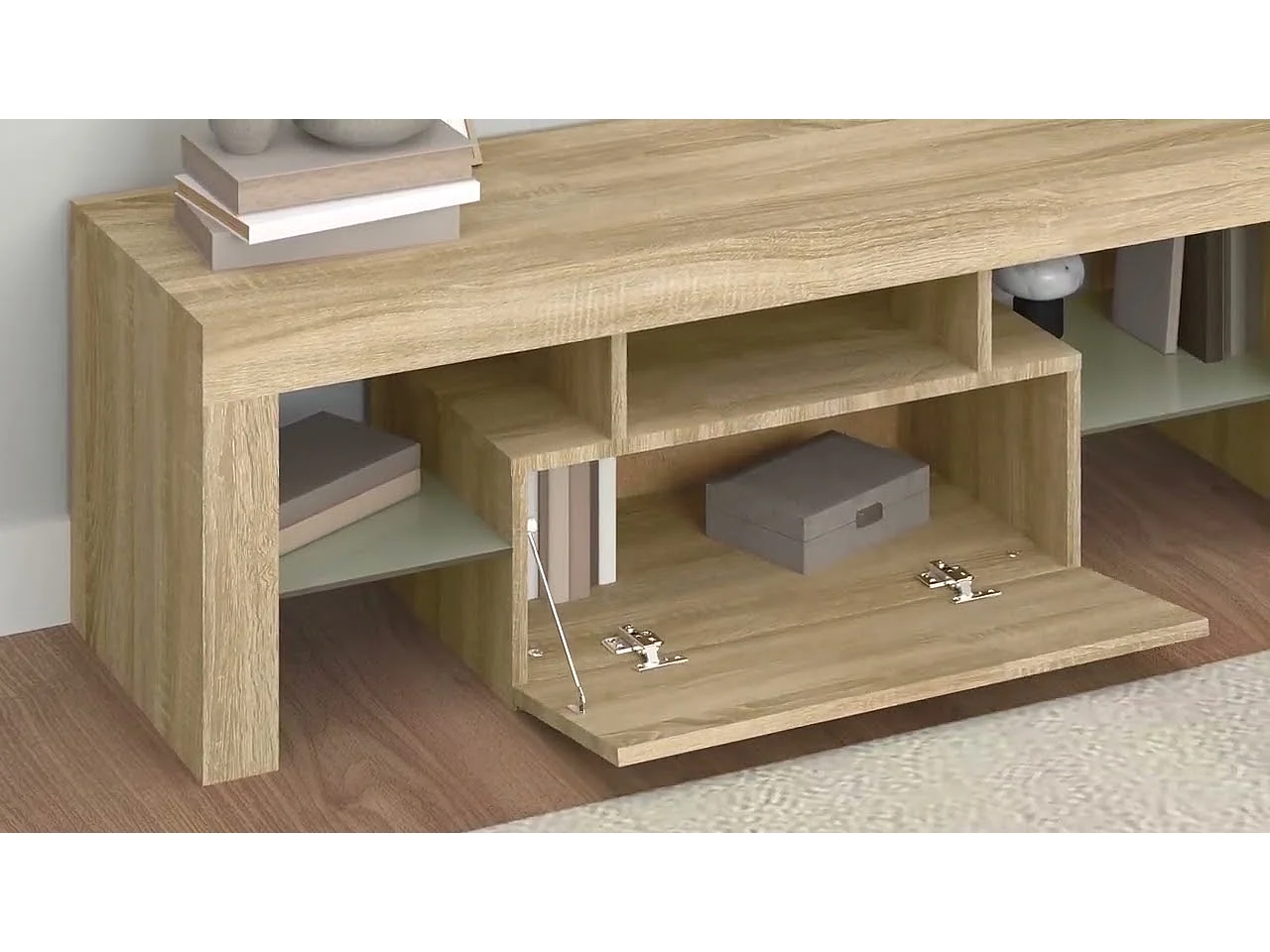 Meuble TV avec lumières LED chêne sonoma 120x35x40 cm