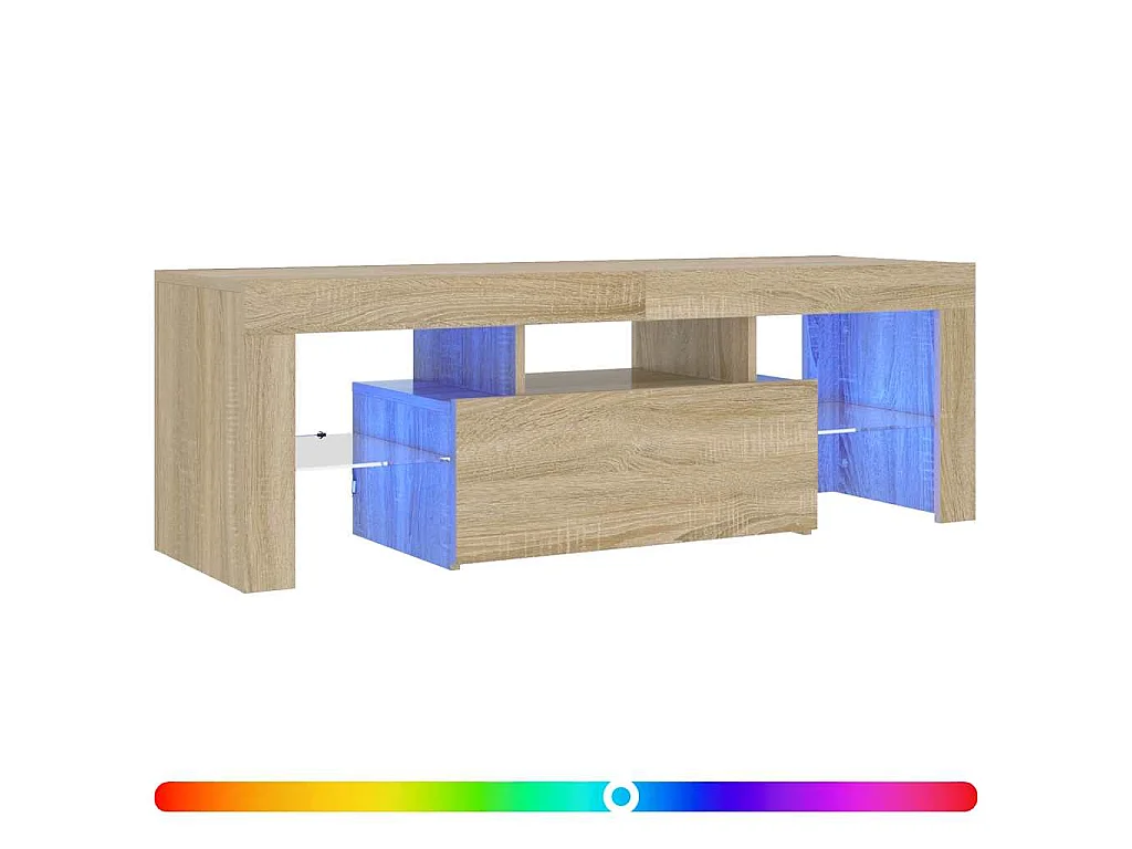 Tv-meubel met LED-verlichting 120x35x40cm sonoma eikenkleurig