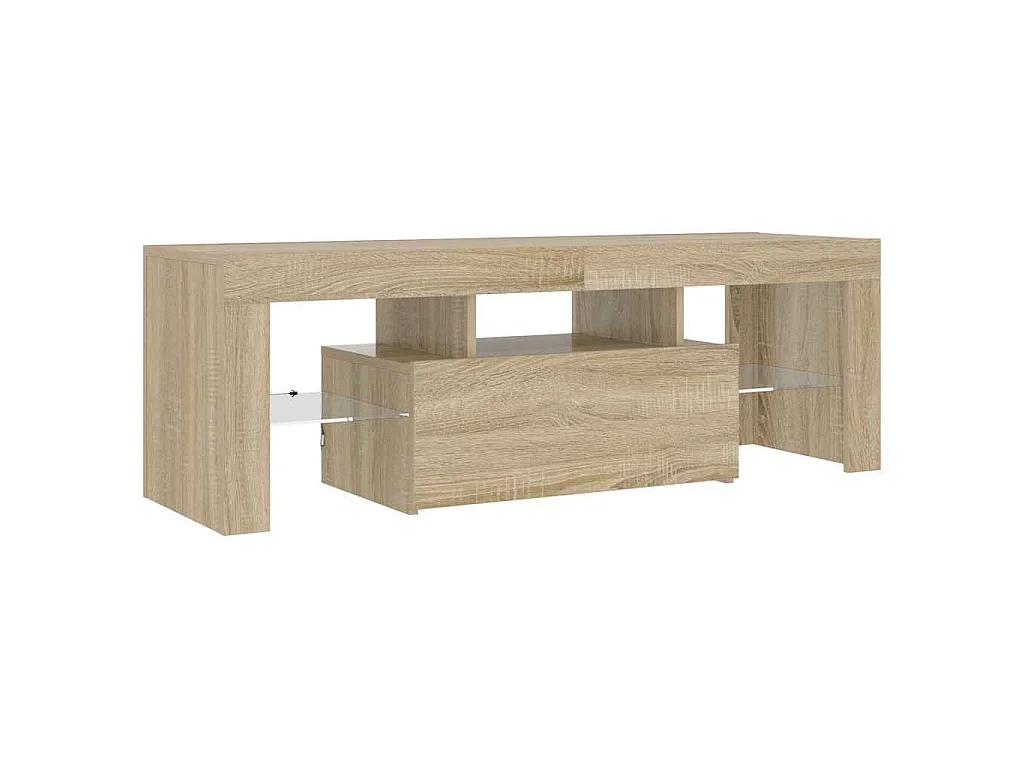 Tv-meubel met LED-verlichting 120x35x40cm sonoma eikenkleurig