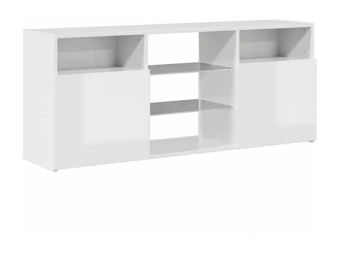 Meuble TV avec lumières LED blanc brillant 120x30x50 cm