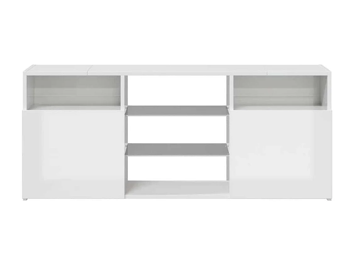 Meuble TV avec lumières LED blanc brillant 120x30x50 cm