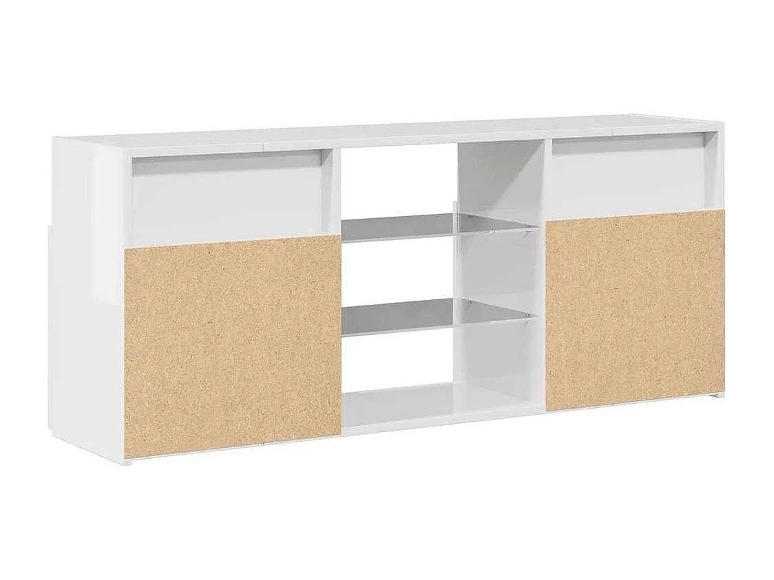 Meuble TV avec lumières LED blanc brillant 120x30x50 cm