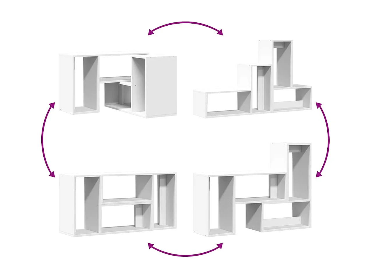 Meubles TV 2 pcs blanc 75x30x50 cm bois d'ingénierie