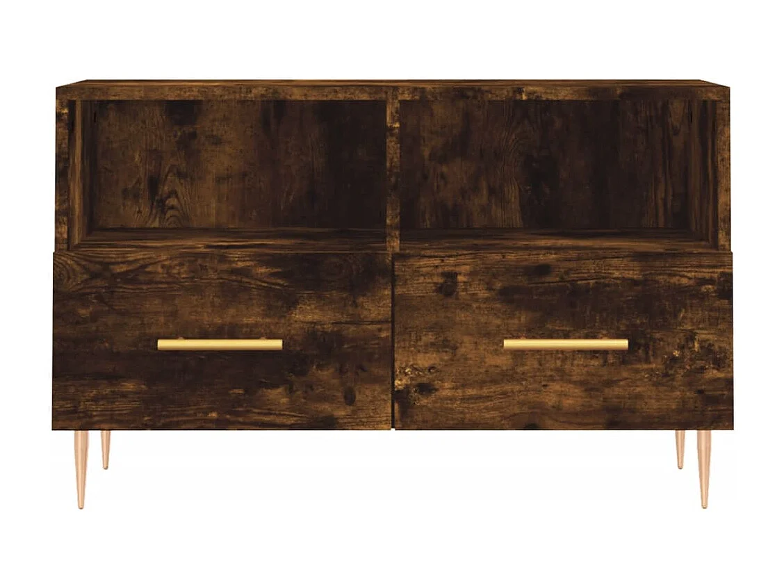 Mobile Porta TV Rovere Fumo 80x36x50 cm in Legno Multistrato