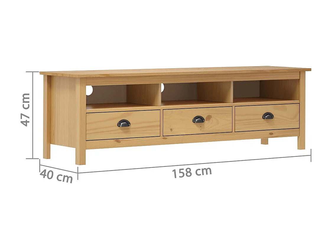 Tv-meubel Hill 158x40x47 cm grenenhout honingbruin