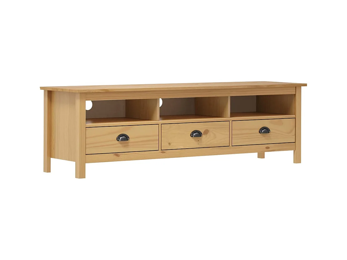Meuble TV Hill Range Marron miel 158x40x47cm Bois de pin solide