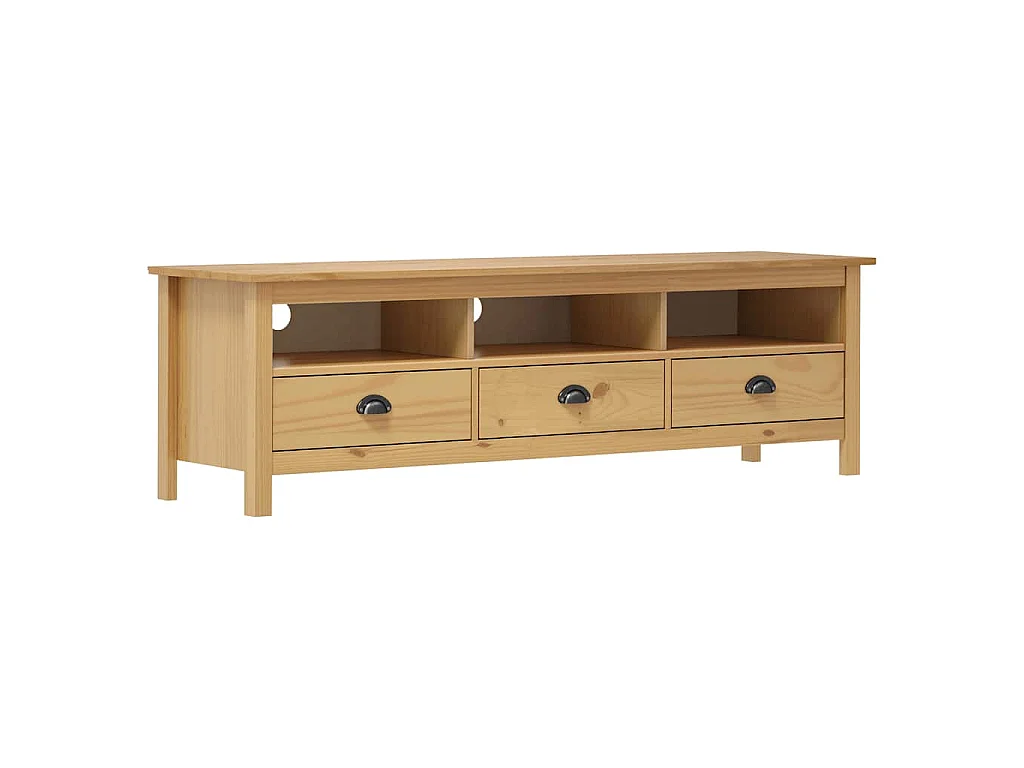 Meuble TV Hill Range Marron miel 158x40x47cm Bois de pin solide
