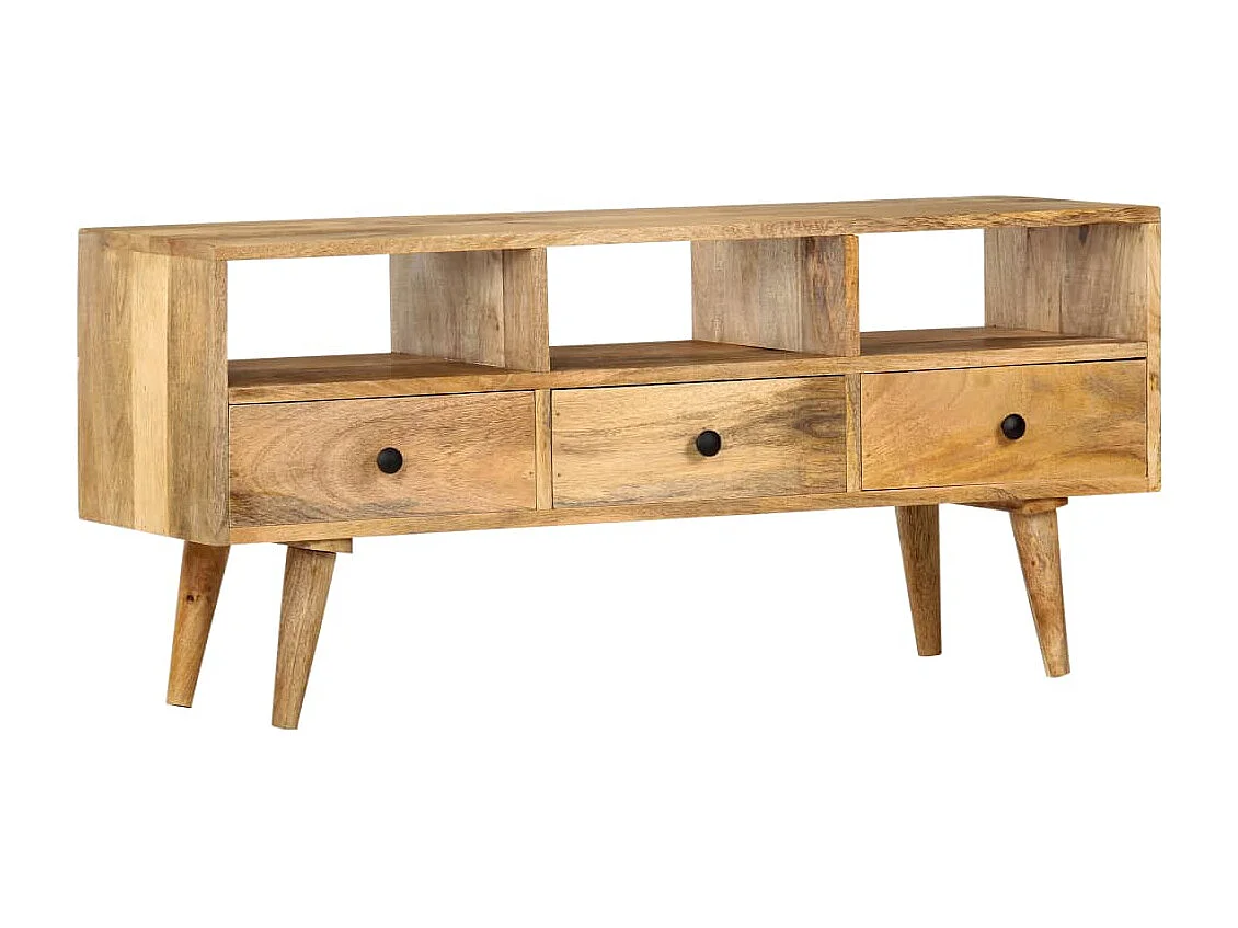 Móvel de TV 110x36x50 cm madeira de mangueira maciça