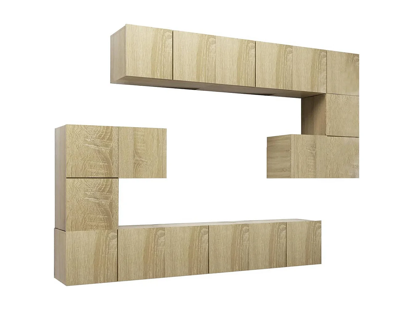 Ensemble de meubles TV 10 pcs Chêne sonoma Bois d'ingénierie